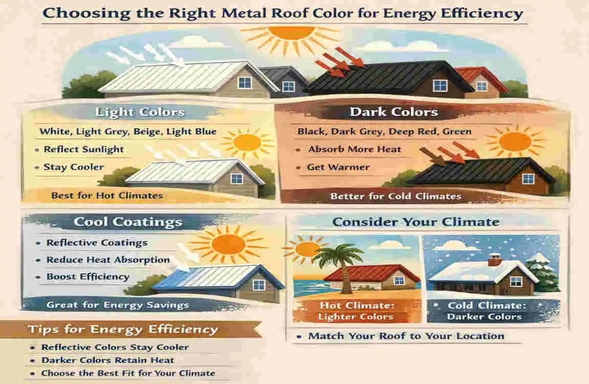 are different color metal roofs hotter