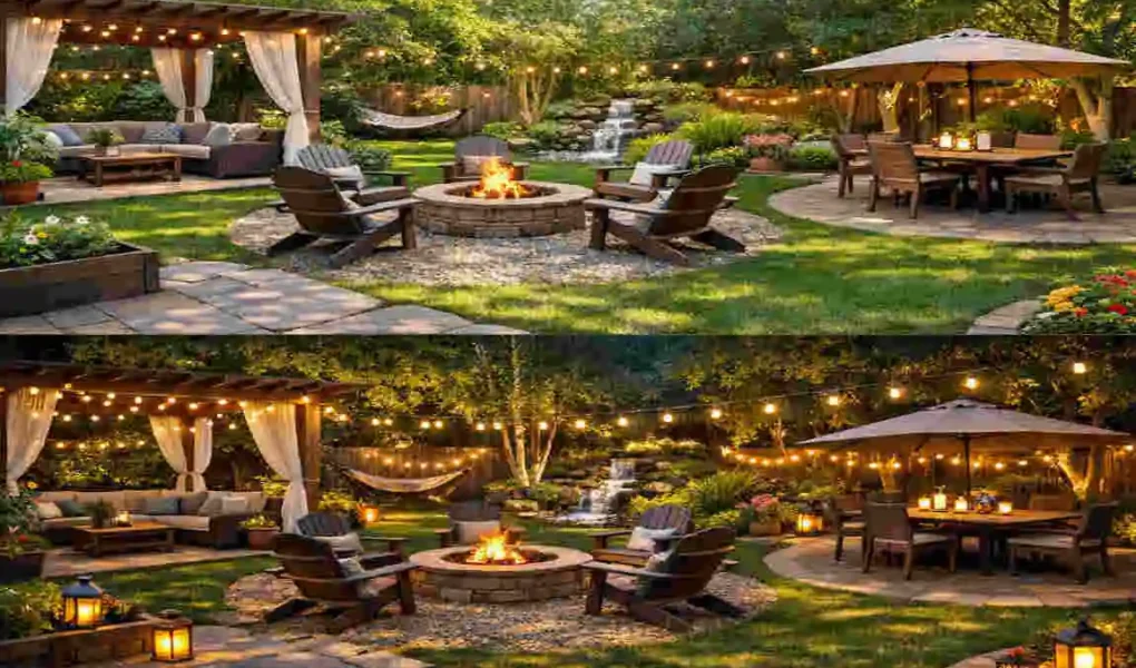 designing a home backyard day and night