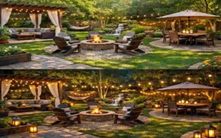 designing a home backyard day and night