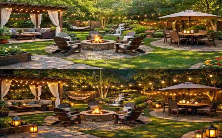 designing a home backyard day and night