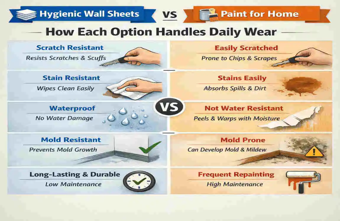 Hygienic Wall Sheets vs Paint for Home