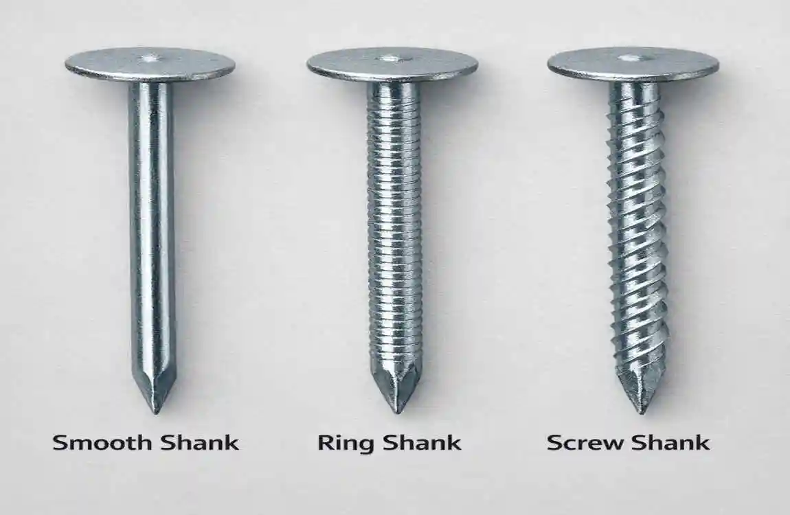 What type of nails are typically used for roofing
