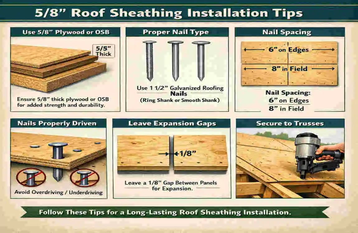 what size roofing nails for 5 8 sheathing