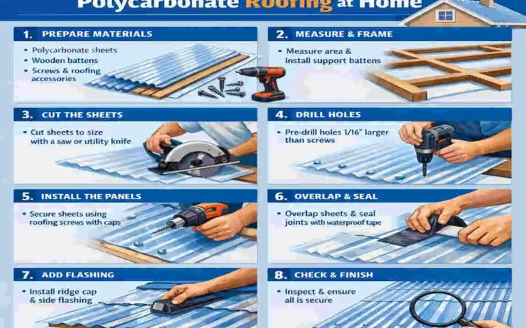 how to install polycarbonate roof sheeting