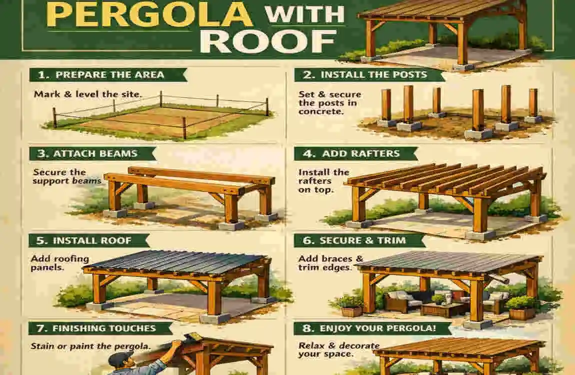 how to build pergola with roof