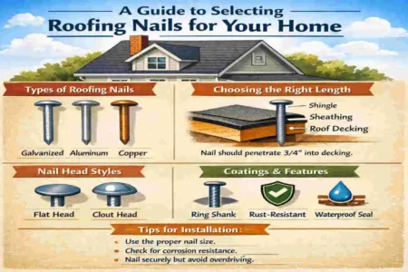 What type of nails are typically used for roofing