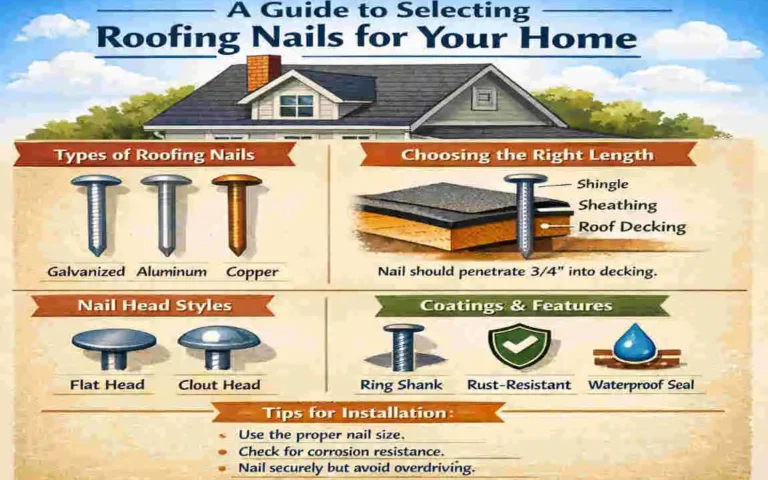 What type of nails are typically used for roofing