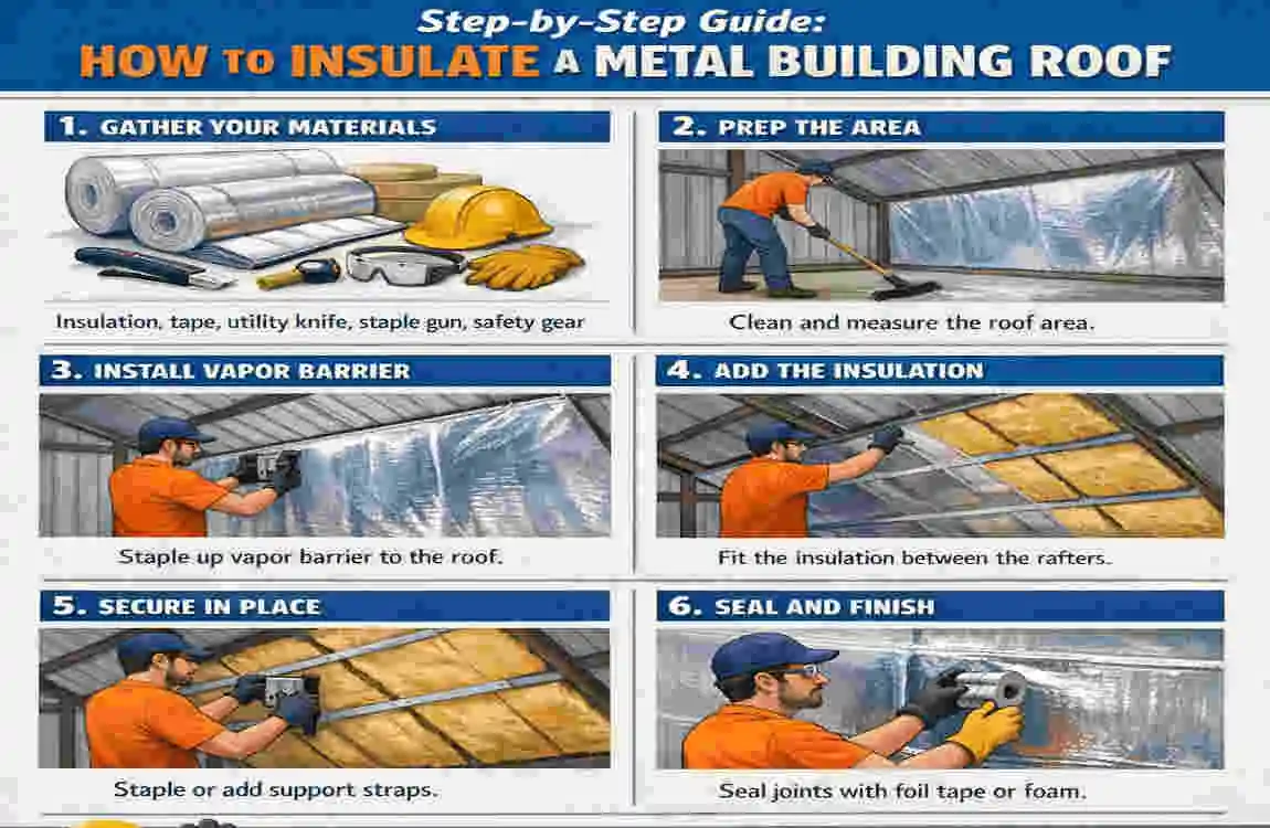 how to insulate a metal building roof