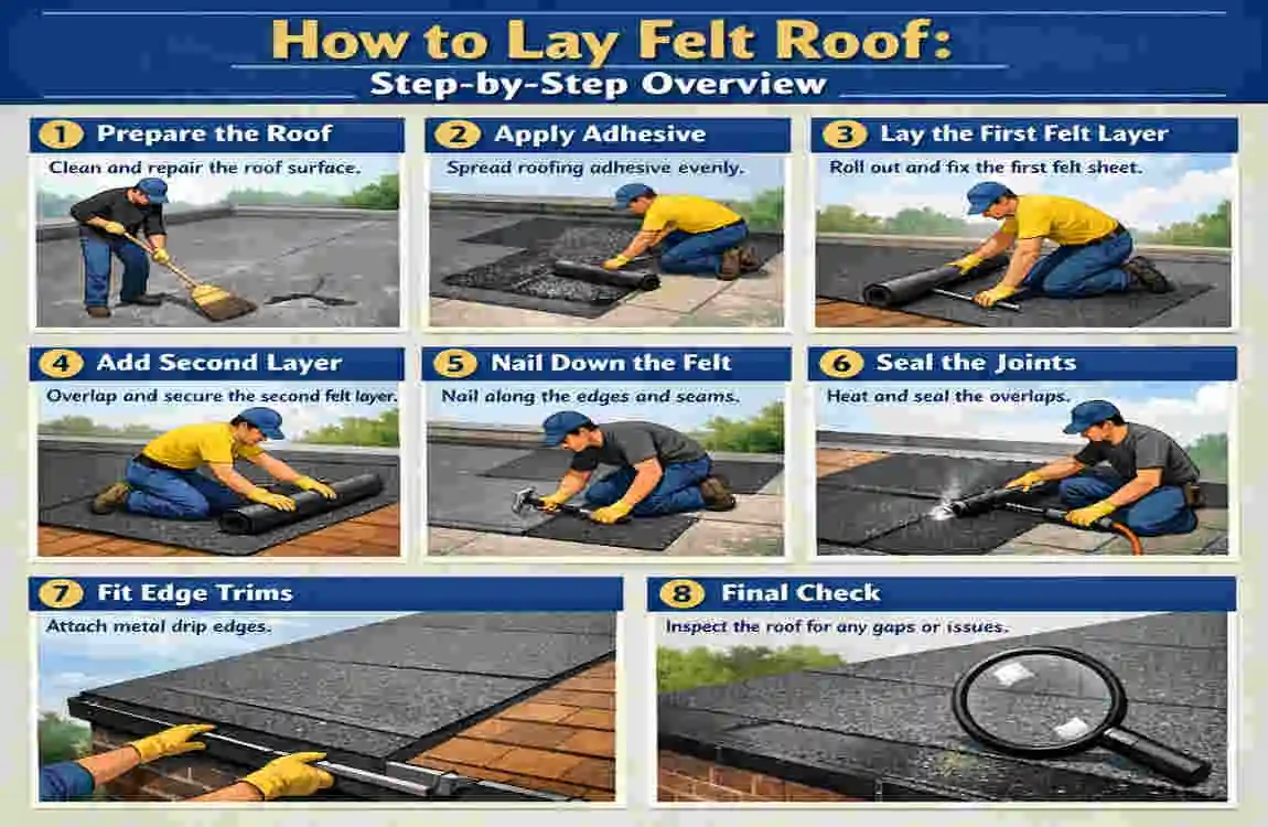 how to lay felt roof
