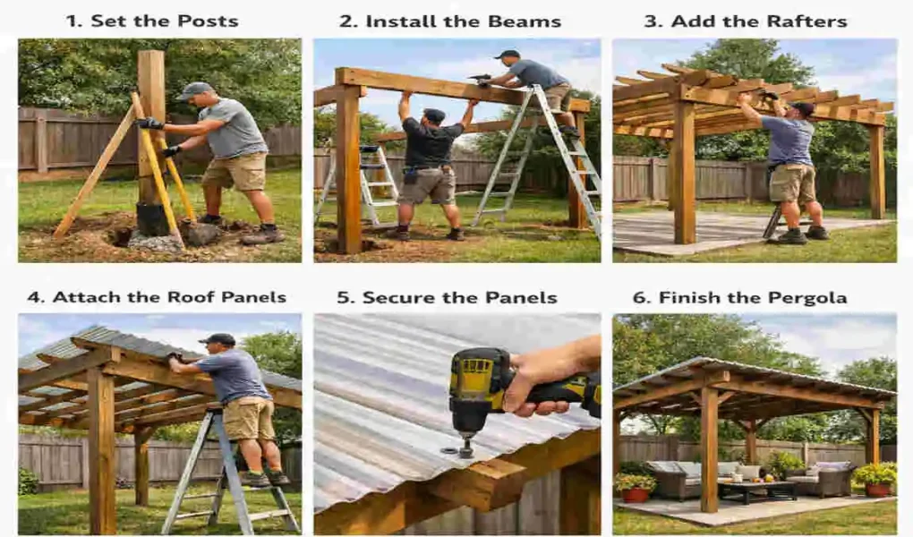 how to build pergola with roof