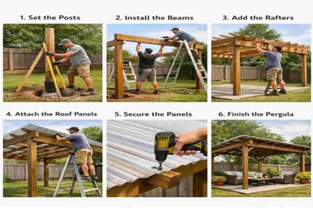 how to build pergola with roof