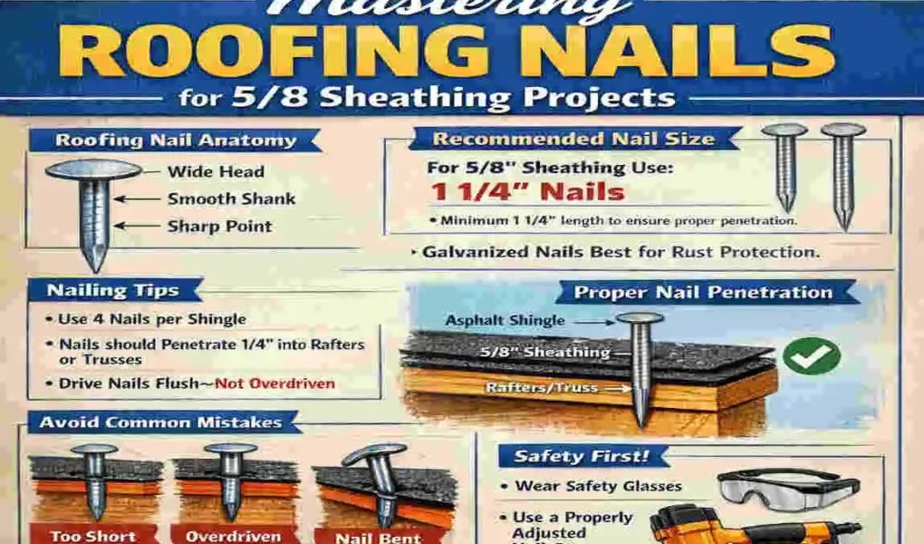 what size roofing nails for 5 8 sheathing