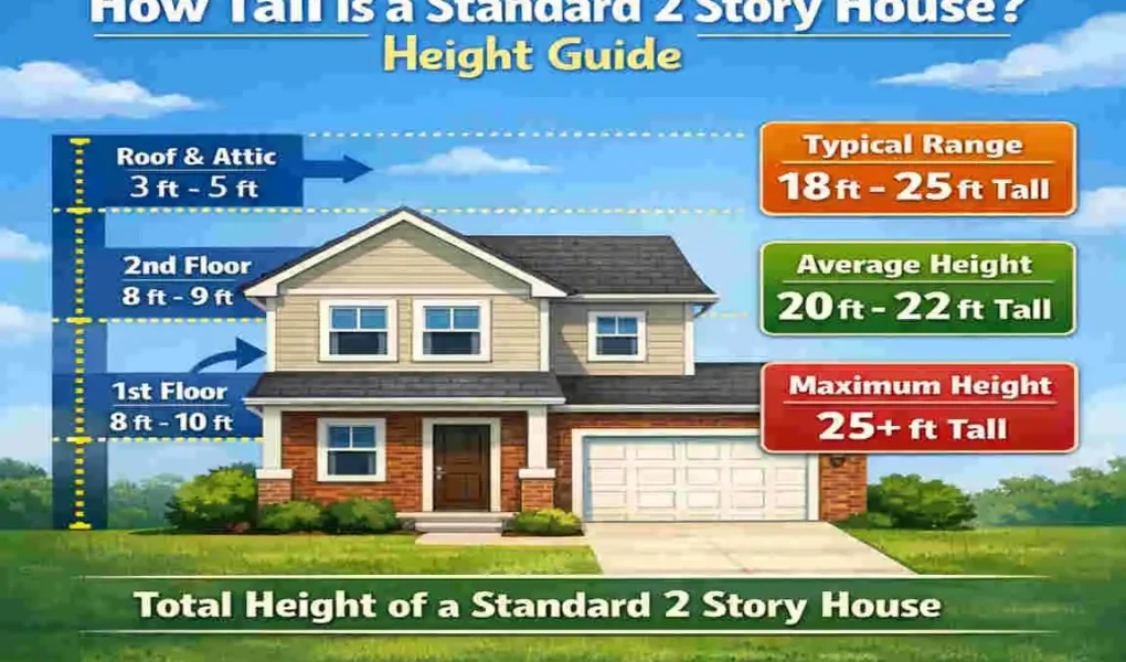 how tall is a standard 2 story house