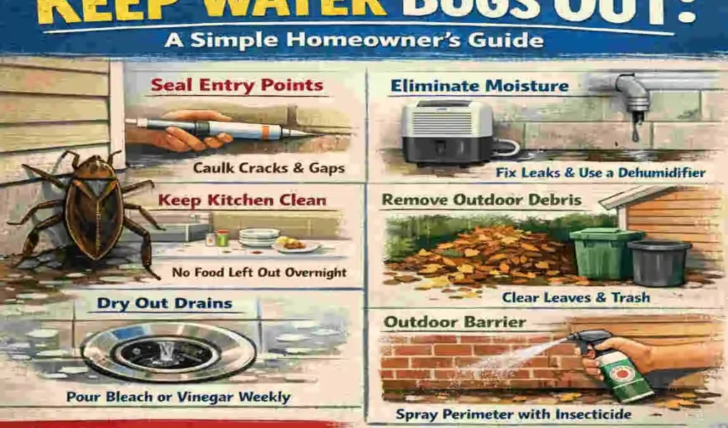 how to keep water bugs out of house