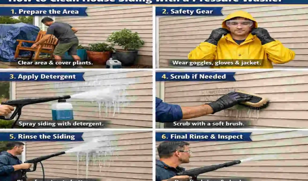 how to pressure wash house siding