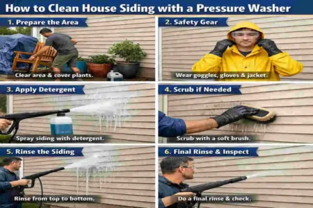 how to pressure wash house siding