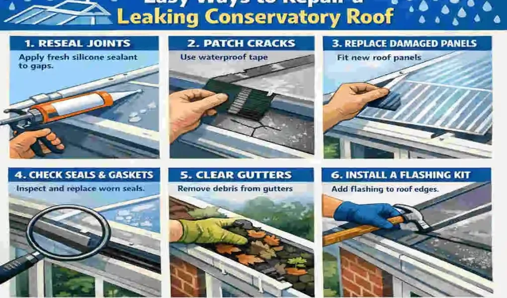 how to fix water leak in conservatory roof