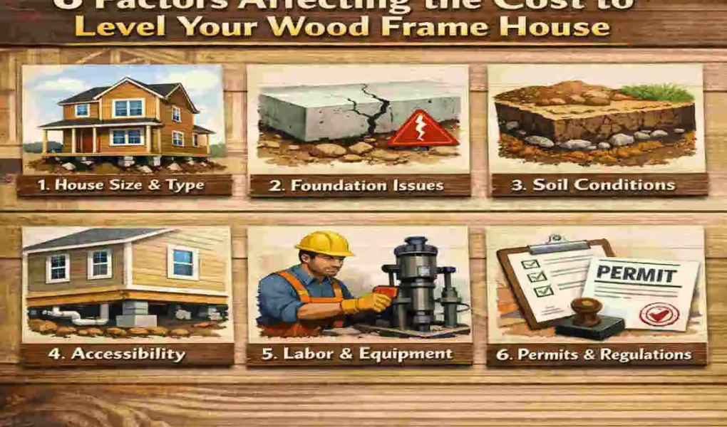 how much does it cost to level a wood frame house