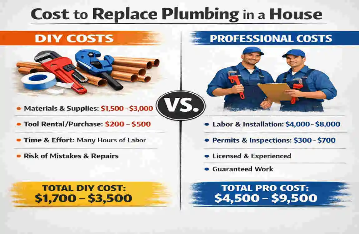 how much to replace all plumbing in a house