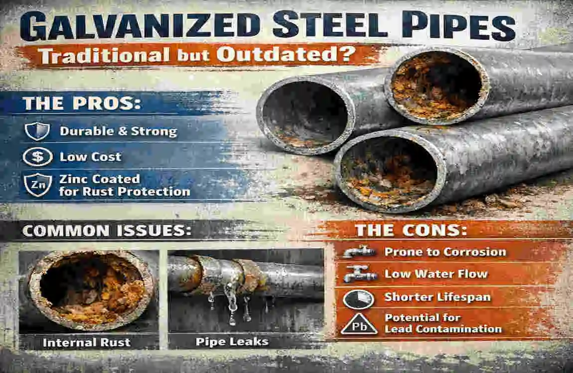 what metal is used for pipes in plumbing in a house