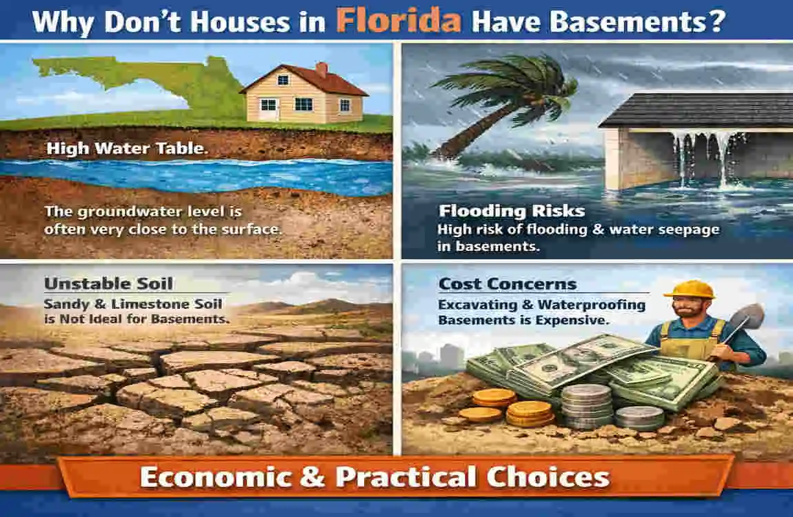 why don't houses in florida have basements