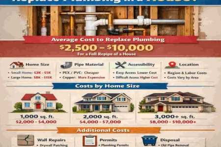 how much to replace all plumbing in a house