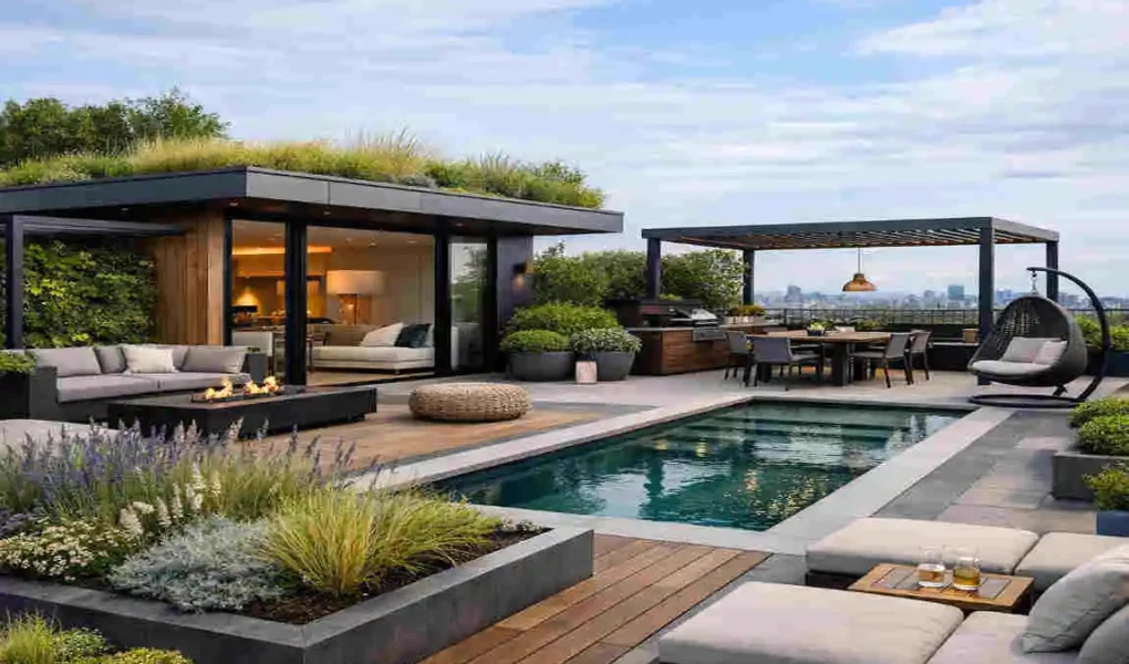 Roof Terrace Garden House Design