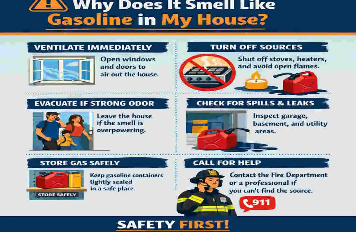 why does it smell like gasoline in my house