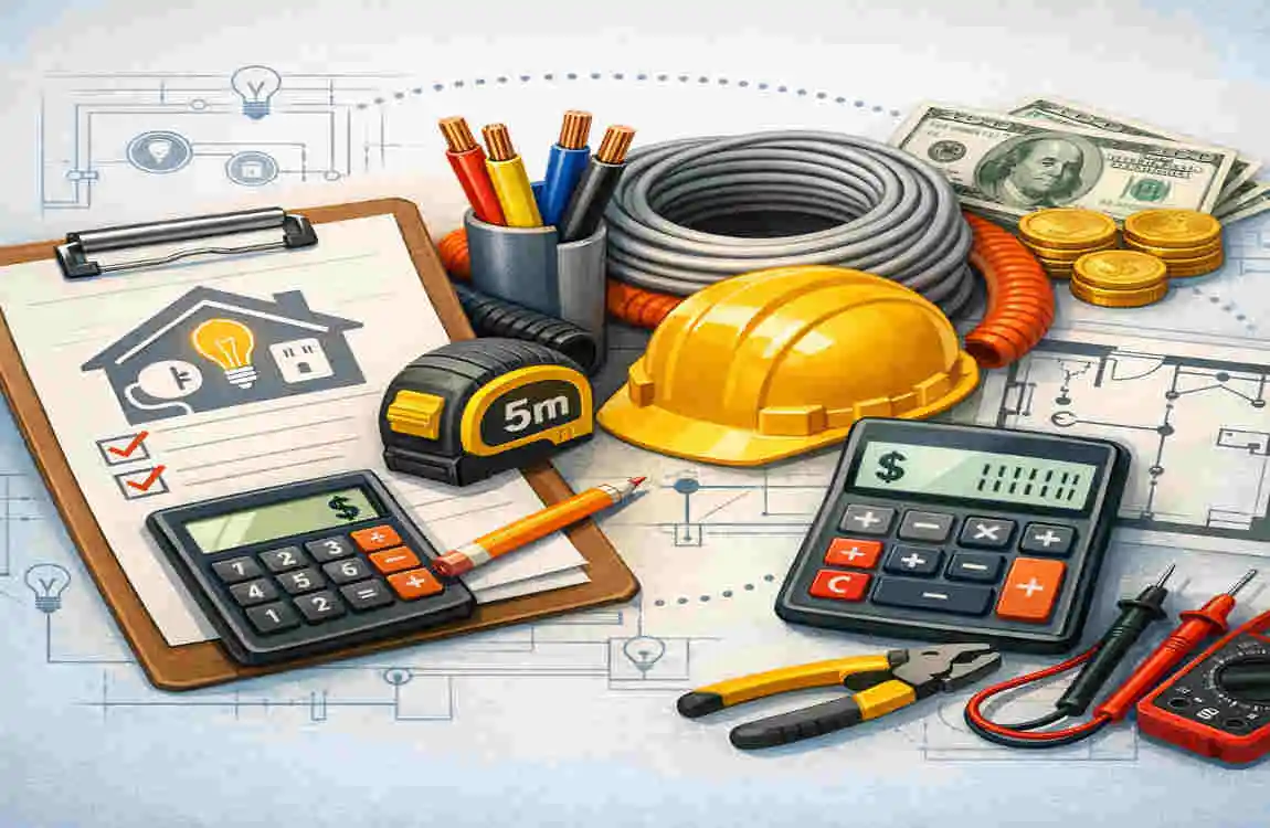 Electrical wiring cost per square foot in house