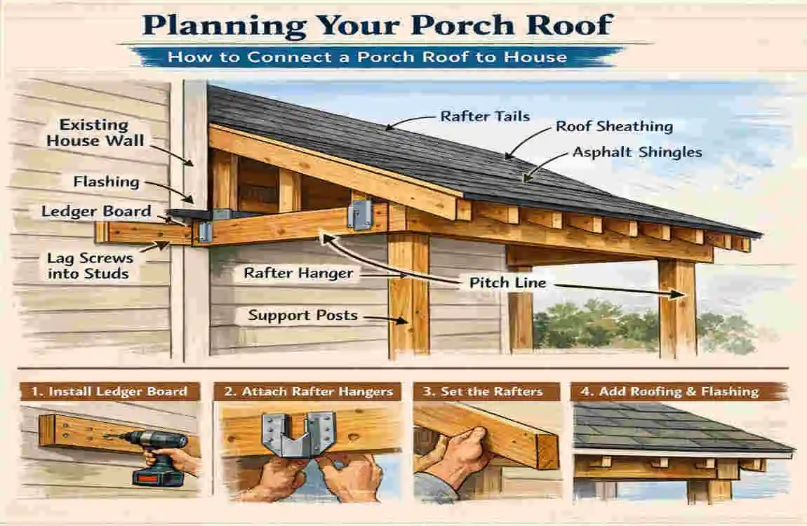 How to Connect a Porch Roof to Your House