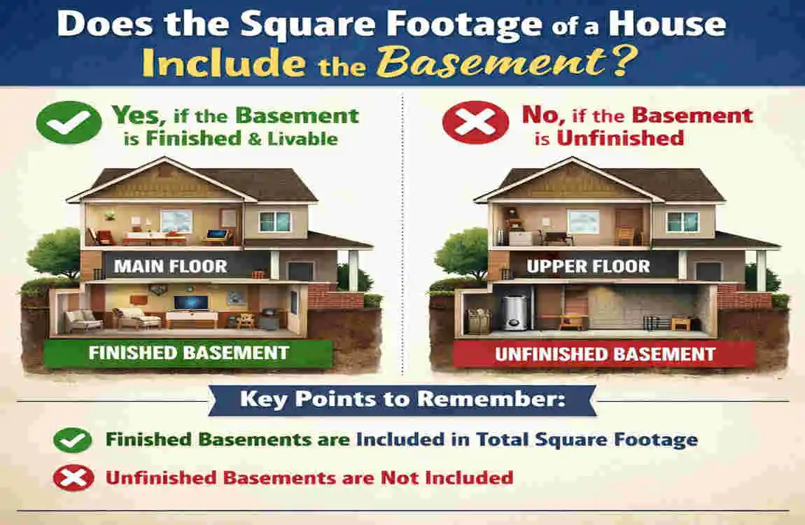 does the square footage of a house include the basement