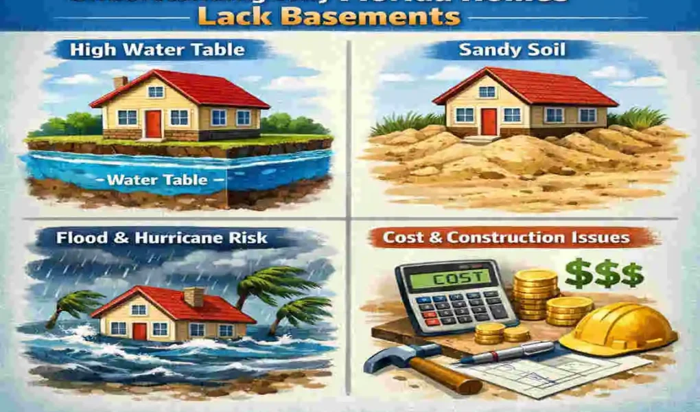why don't houses in florida have basements