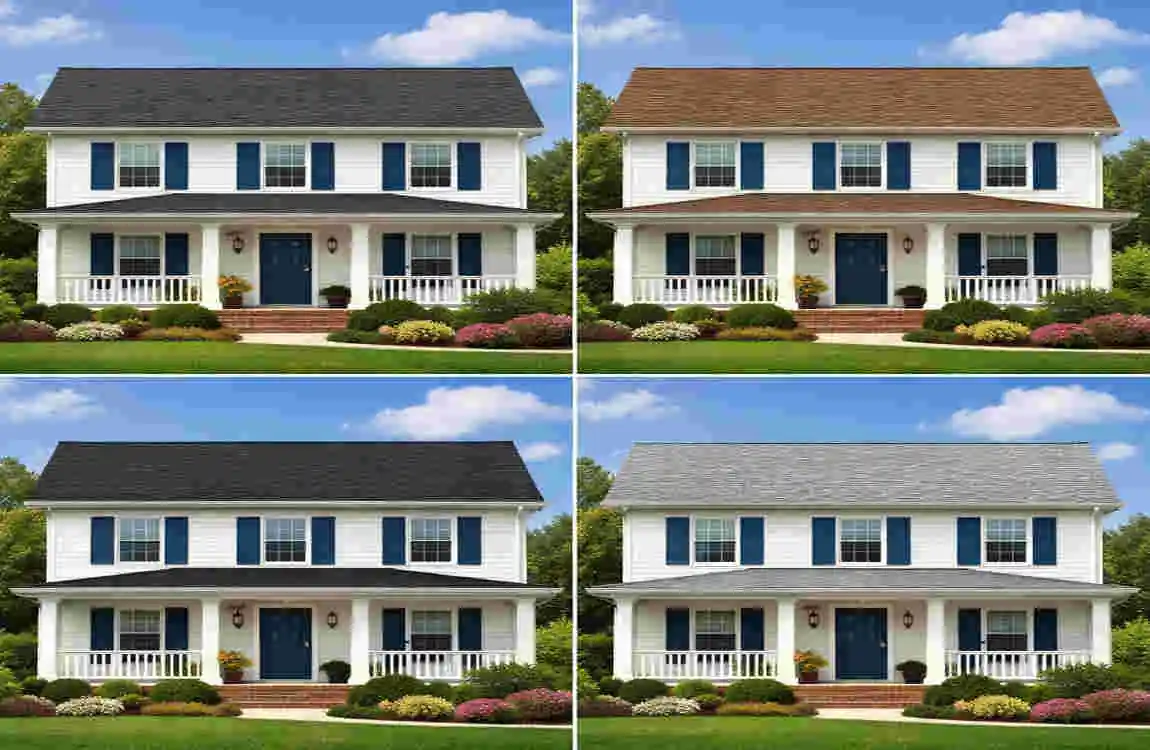 A White House with Blue Shutters