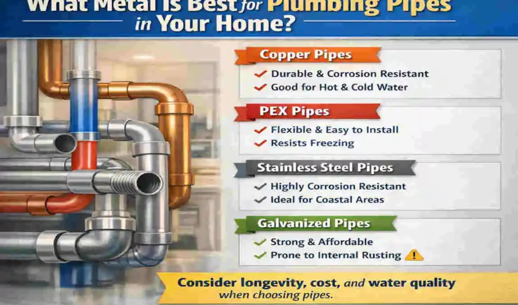what metal is used for pipes in plumbing in a house