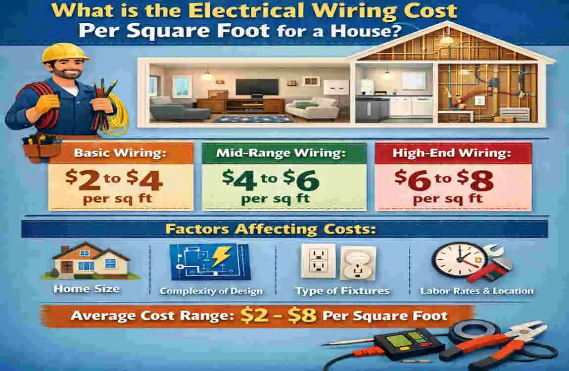 Electrical wiring cost per square foot in house