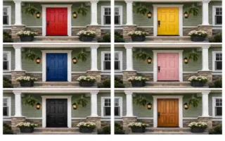 Exterior Sage Green House: What Color Front Door