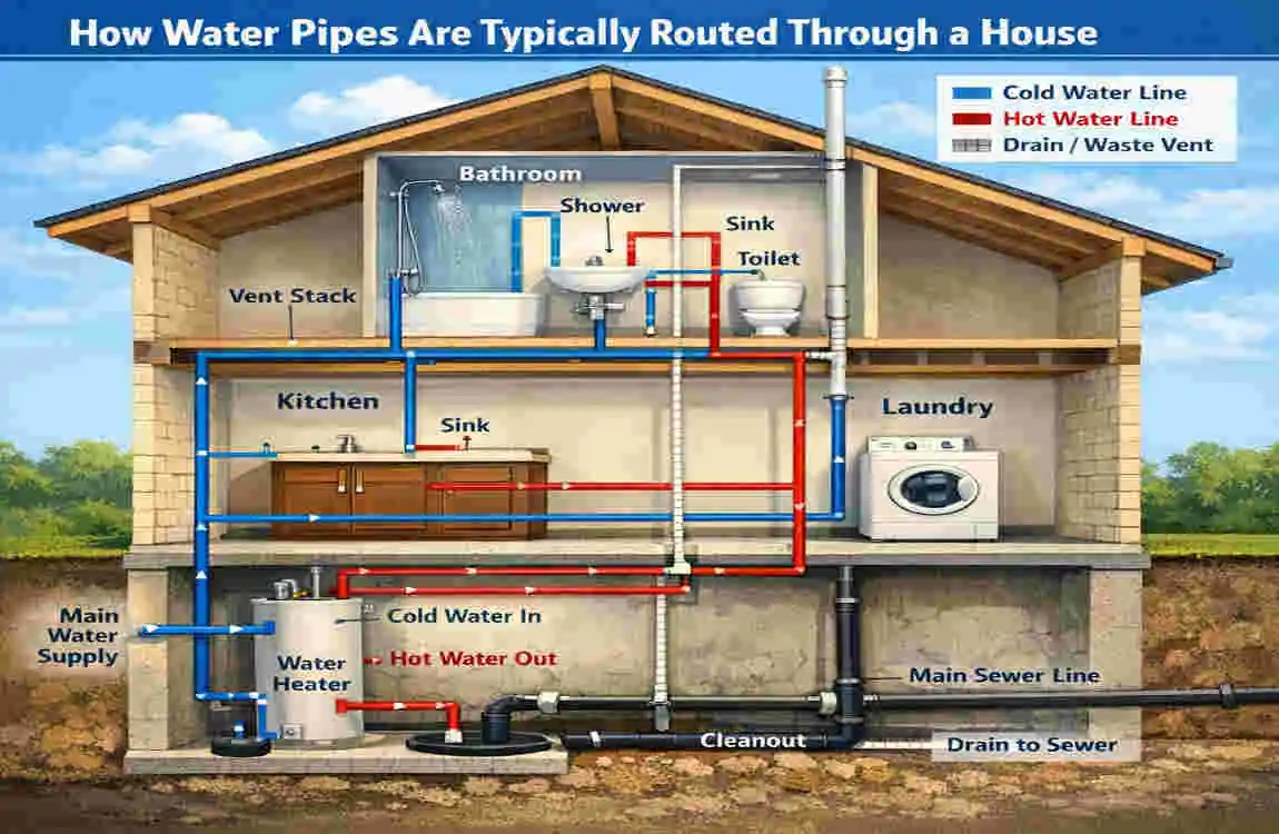 Where Are Water Pipes Located in a House