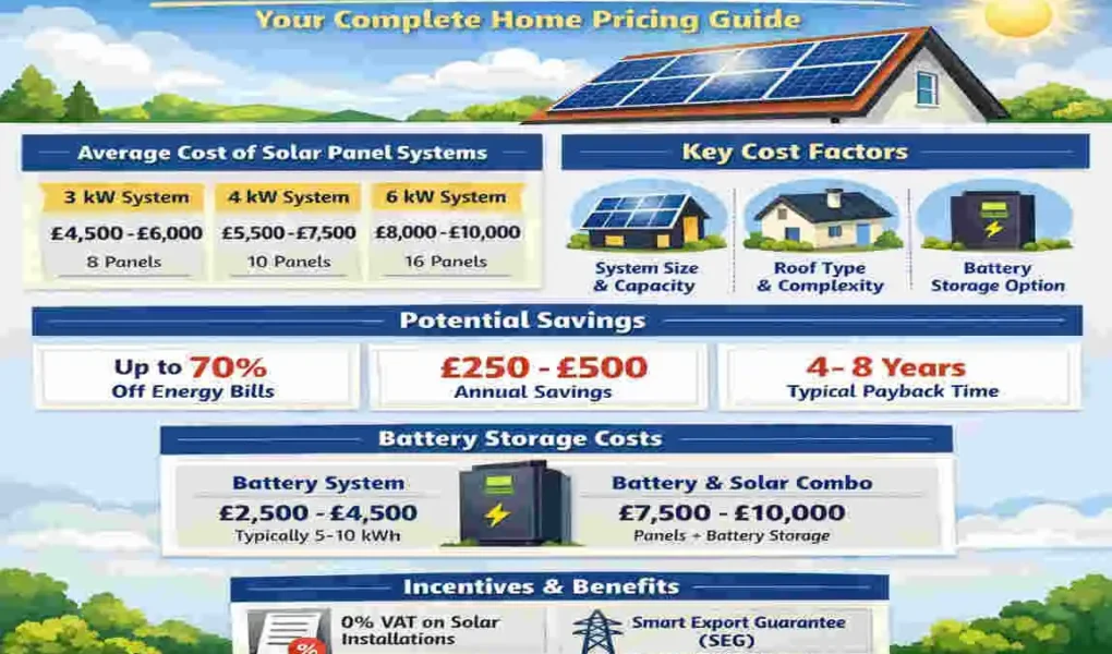 how much does it cost to install solar panel at home uk