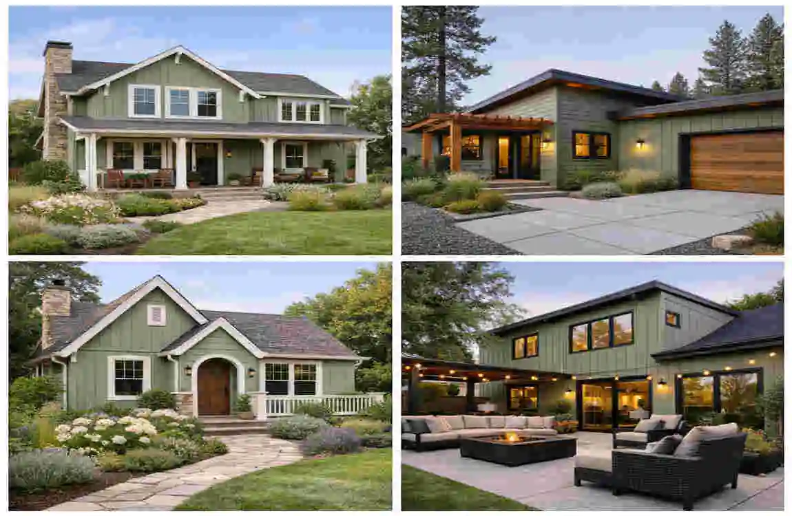 Exterior Sage Green House: What Color Front Door