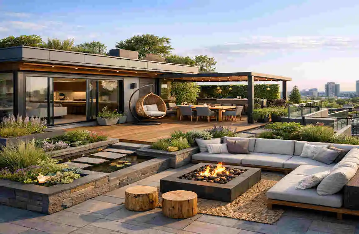 Roof Terrace Garden House Design