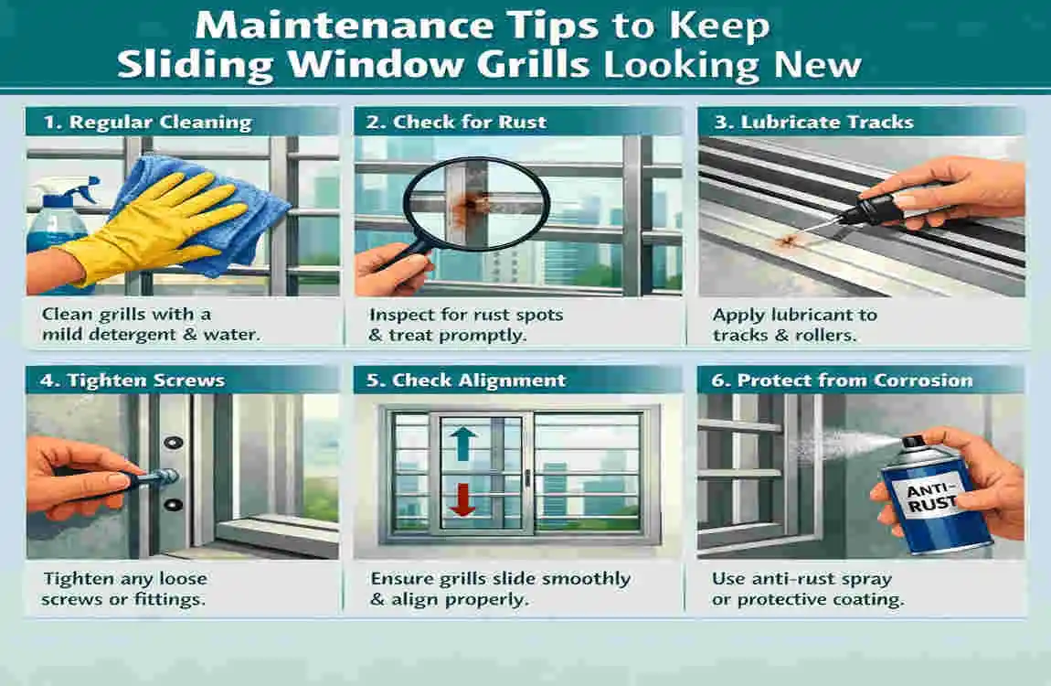 sliding window grill design for home