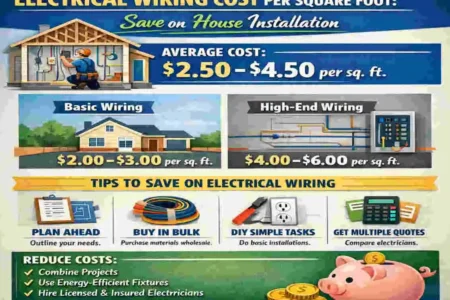 Electrical wiring cost per square foot in house