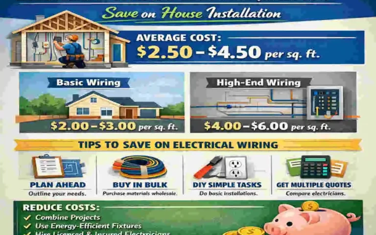 Electrical wiring cost per square foot in house