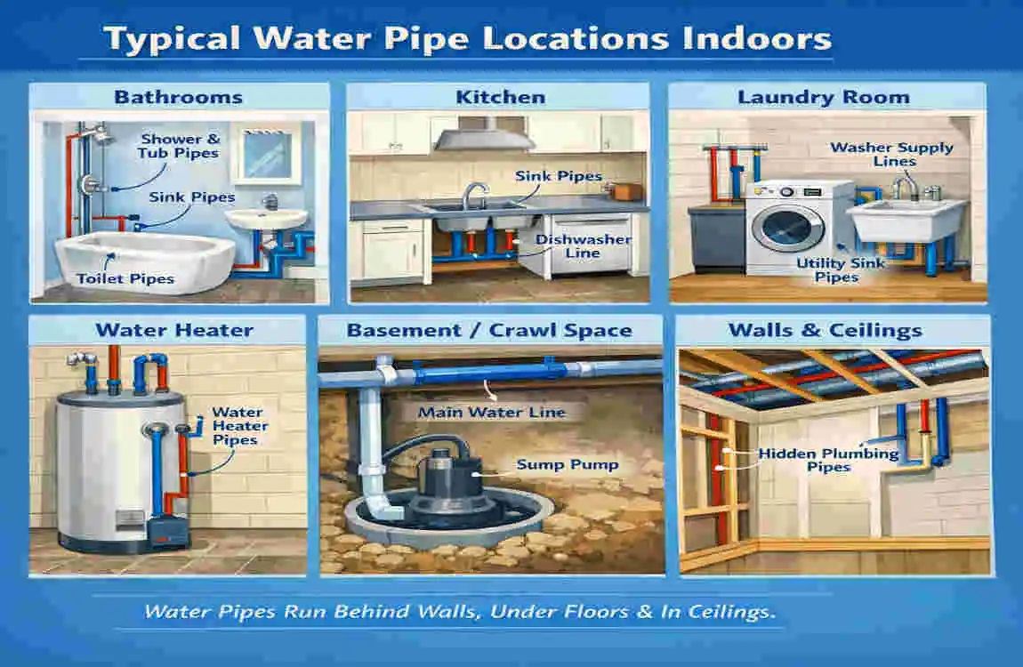 Where Are Water Pipes Located in a House