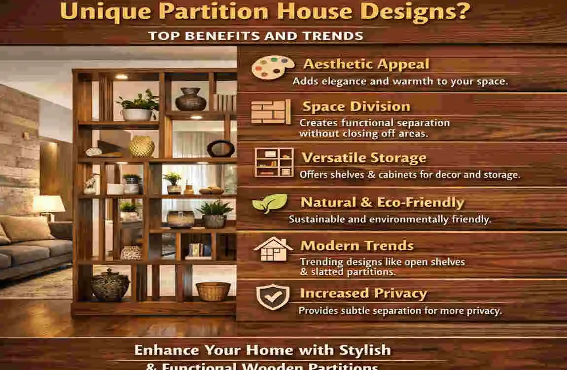 wooden living room unique partition house design