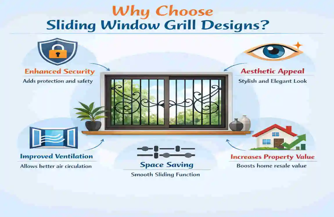 sliding window grill design for home