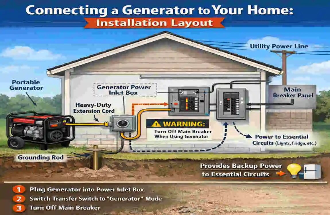 how to wire in a generator to your house