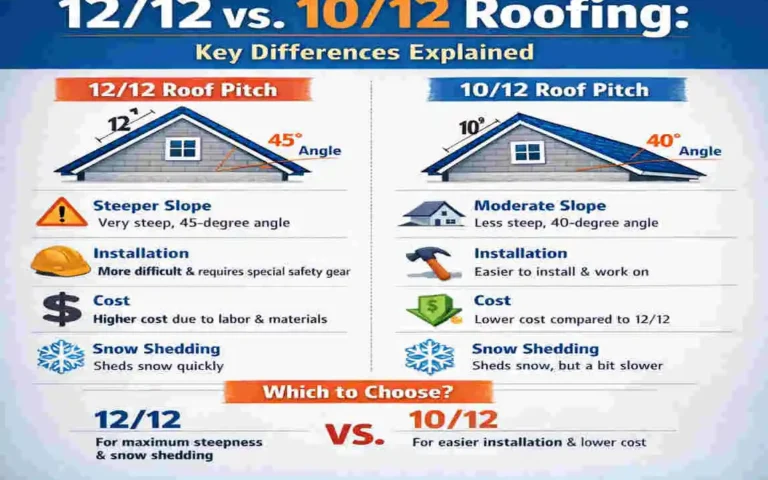 what is the difference between 12 12 and 10 12 house pitch roofing?