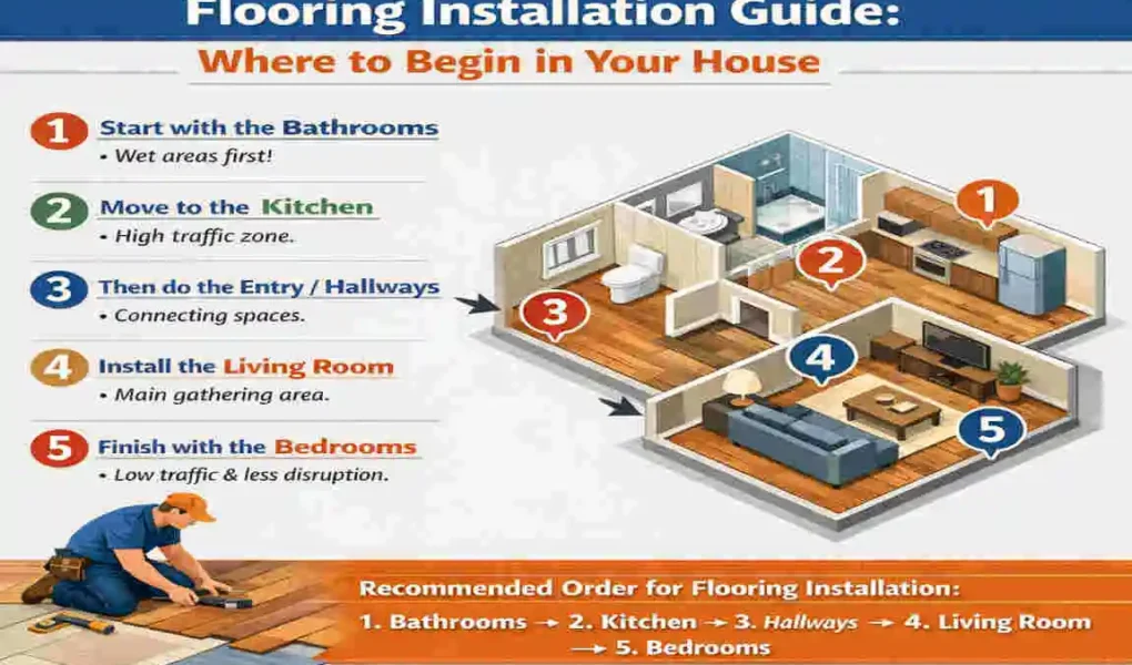 Where to Start Flooring in a House