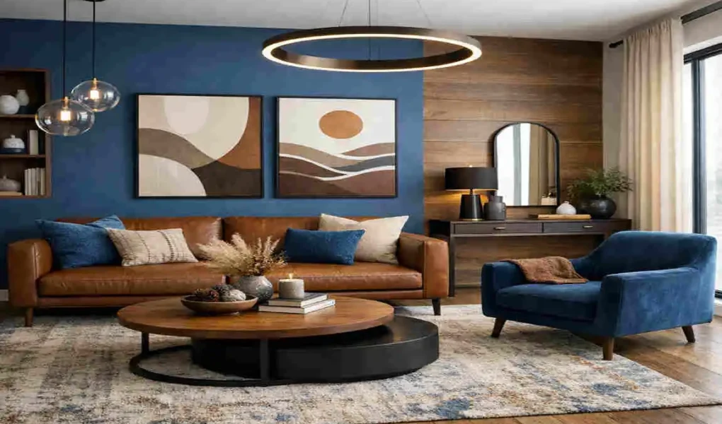 Modern Blue and Brown Living Room Ideas